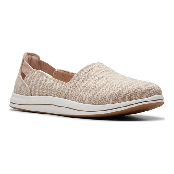 Clarks® Cloudsteppers Breeze Step II Women's Slip-On Shoes Color: Sand Stripe Size: 6.5