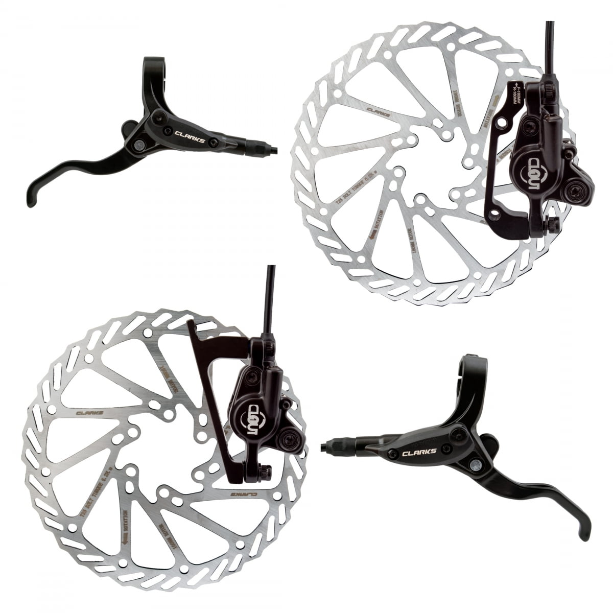 Clarks Clout-1 Hydraulic Euro Style Pair Post/IS Mount 180/160mm - View #10