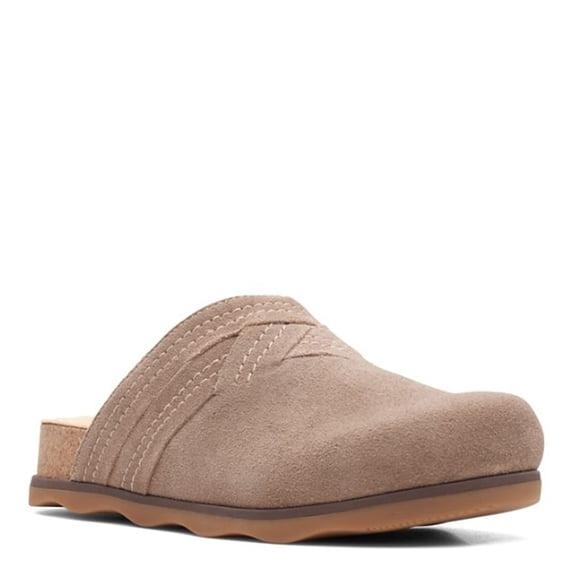 Clarks Collection Brynn Pebble Suede Fashion Slip On Rounded Toe Glide Clog Shoes