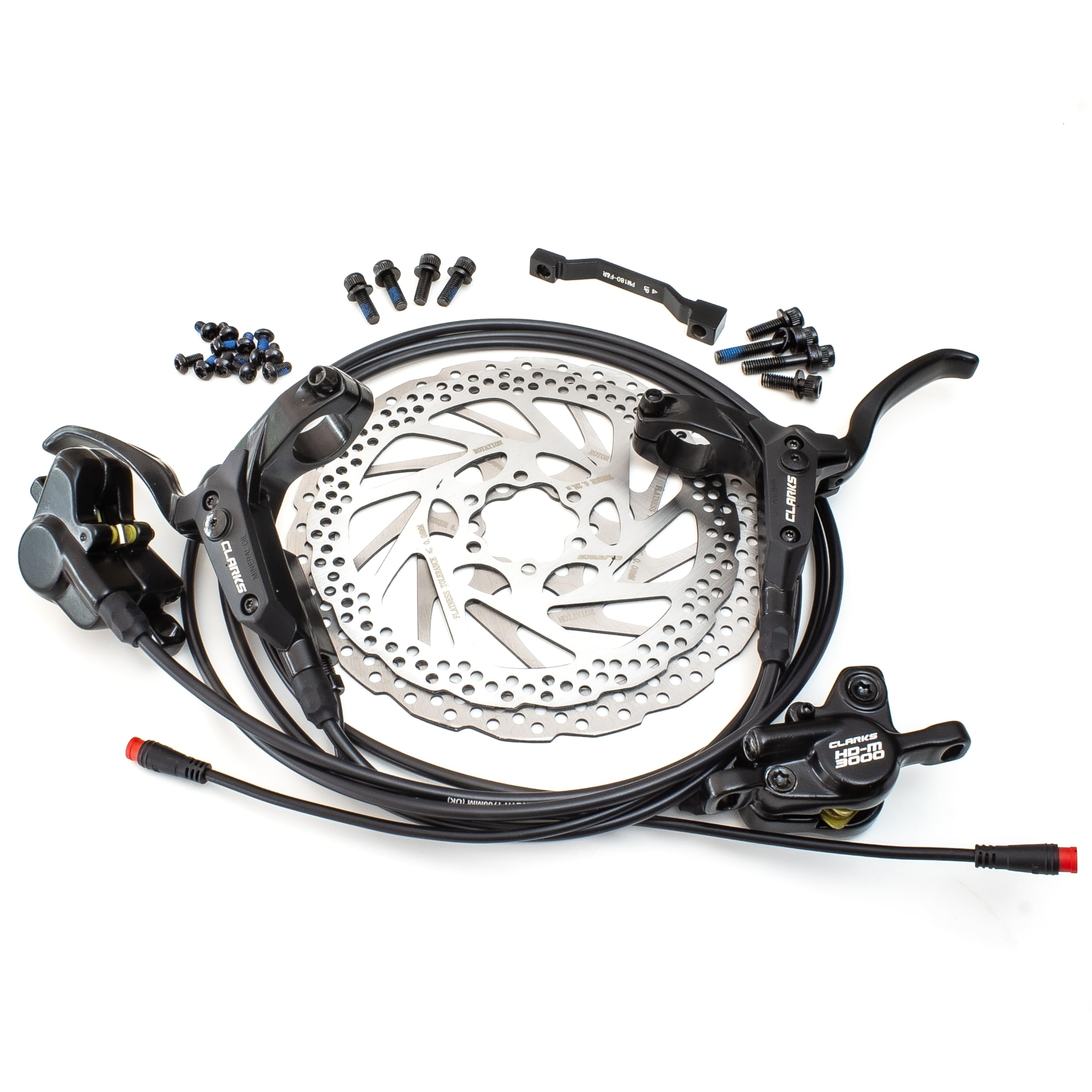 Clarks HD-M3000 Kit Freno A Disco Idraulico Per E-bike - 180/160 Mm Con Rotori E Sensore Motore