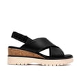 thumbnail image 1 of Clarks Diaz Cross Leather - Womens Open Toe Low Heel Wedges, 1 of 1