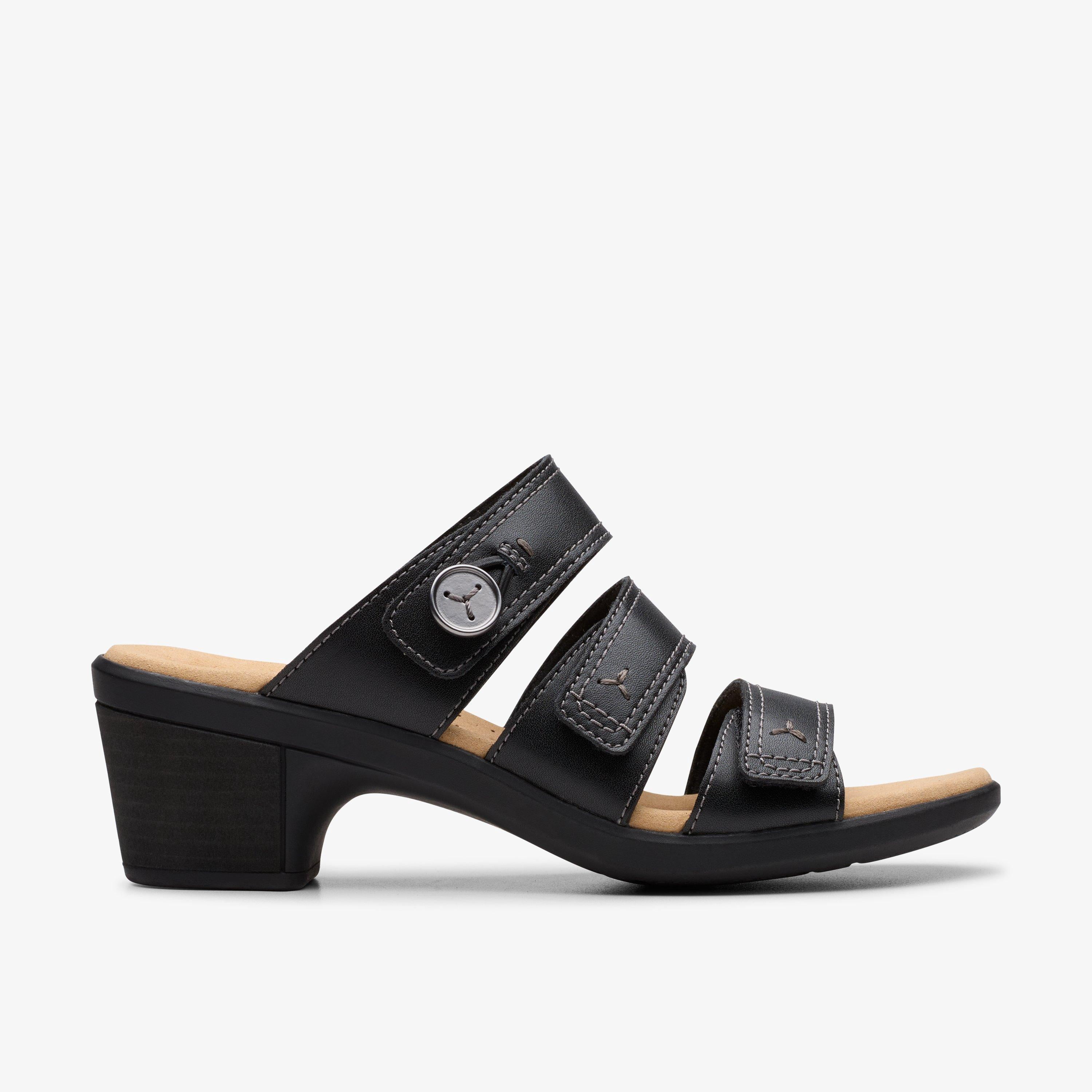 Clarks Emily2 Adella Leather - Womens Low Heel Open Toe Sandals