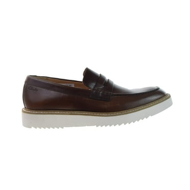 Clarks Ernest Free Men's Slip-On Loafers Dark Tan Leather 26149707