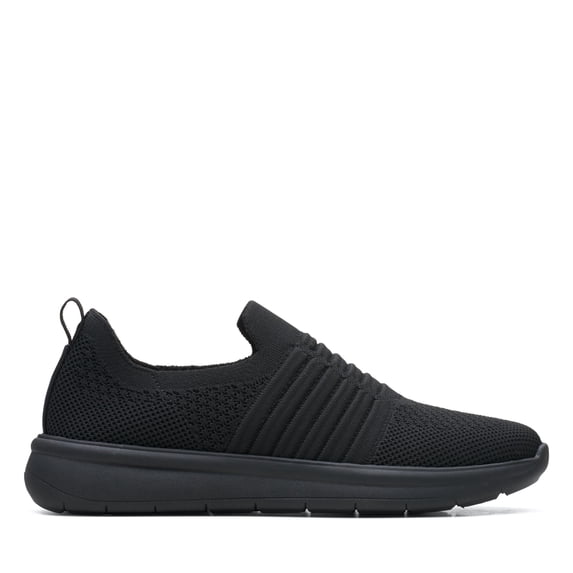 Clarks Ezera Walk Slip-On Cloud Steppers SneakersBlack Textile (10.5, Black Textile)