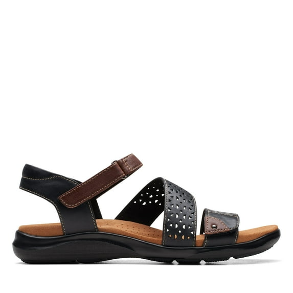 Clarks Kitly Way Leather - Womens Open Toe Slip-On Sandals