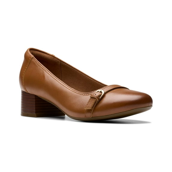 Clarks Marilyn Nora Leather Flat, 5, Brown