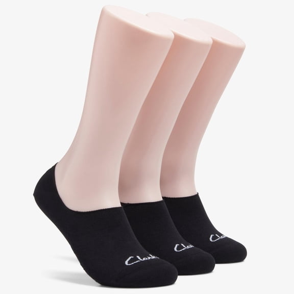 Clarks Men's Black Cotton Socks, Athletic No-Show, 3 Pack