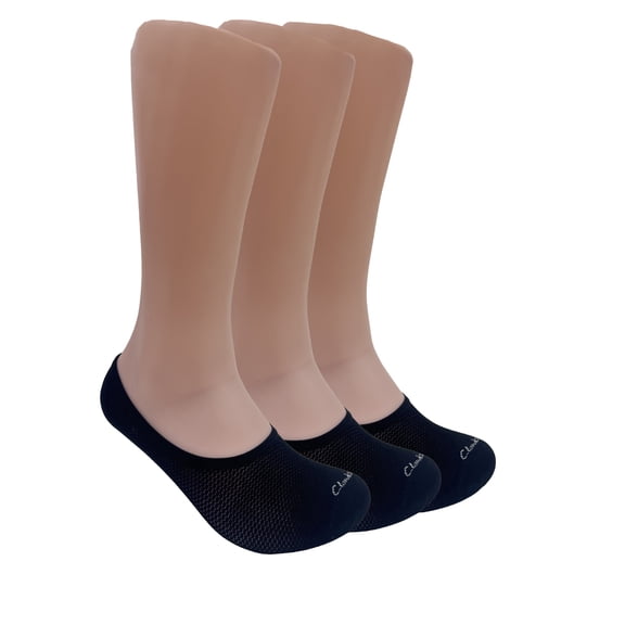 Clarks Men's Black Mesh Socks, Casual No-Show, 3 Pack