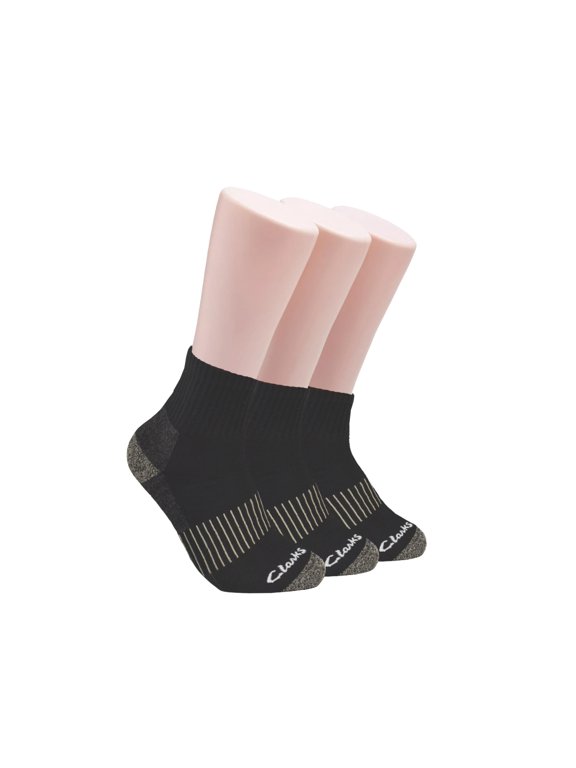 Men's Black Casual Half Cushion Anklet Socks, 3 Pack