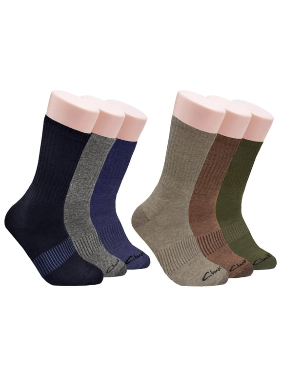 Men's Multicolor Casual Half Cushion Crew Socks, 6 Pack