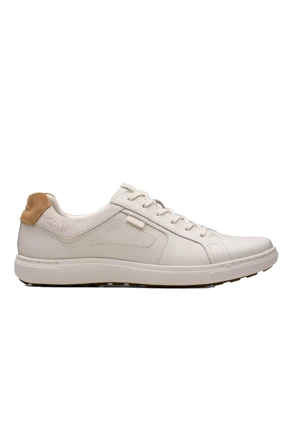 Men's Mapstone Lace Sneaker, White Leather, Size 8.5