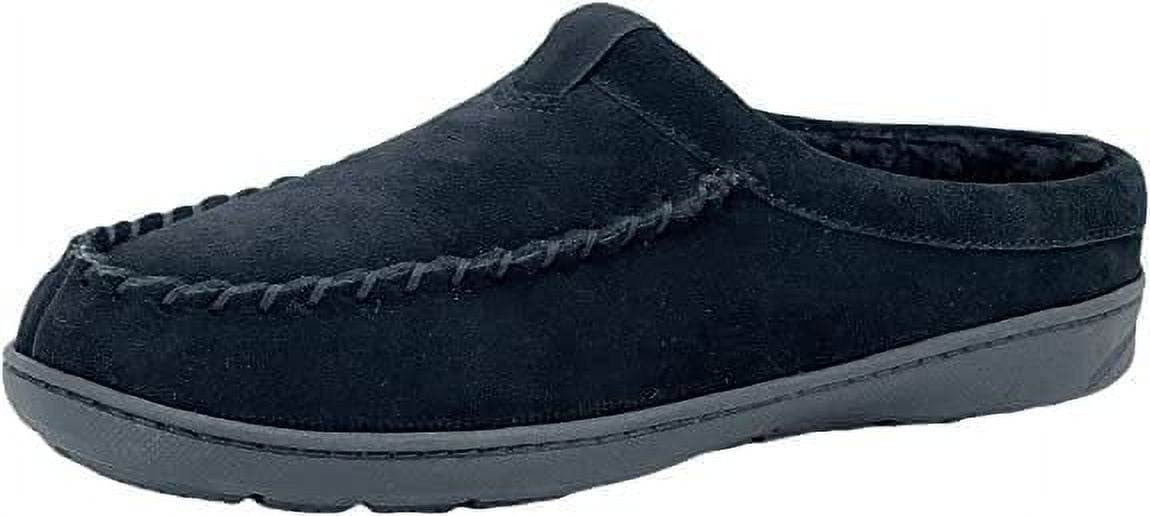 Clarks Men's Open Back Suede Sherpa Lined Clog Slippers (12 M US, Black ...