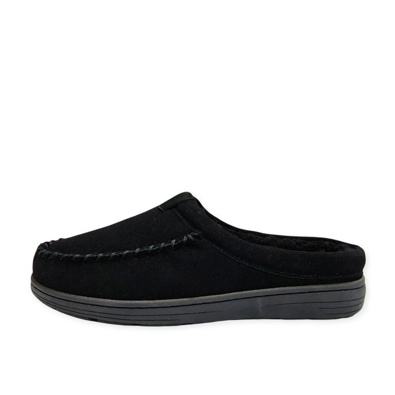 Clarks Men's Open Back Suede Sherpa Lined Clog Slippers, BLM19021