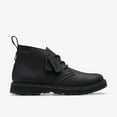 Clarks Men's Shoes Solsbury Desert Boot Black Leather