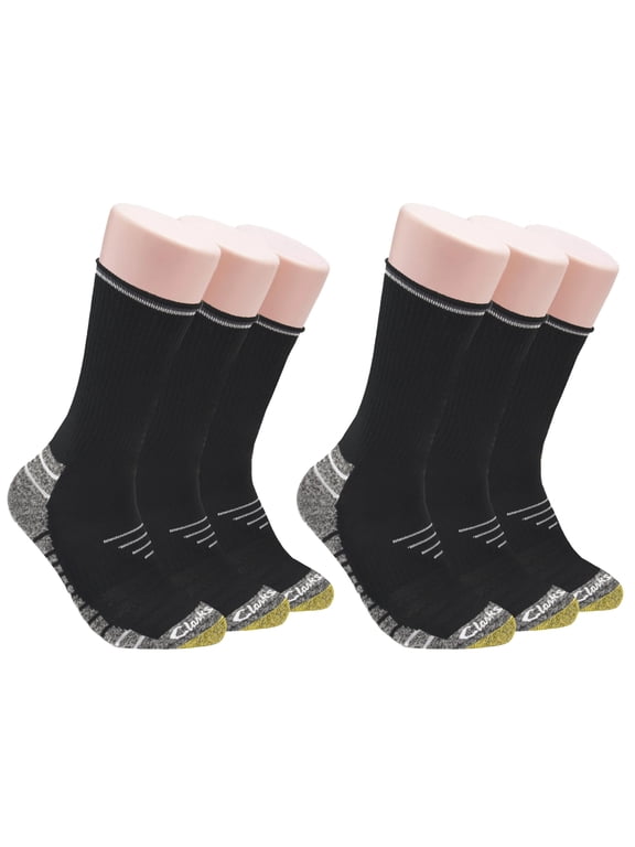 Men's Black Sport Half Cushion Crew Socks, 6 Pack