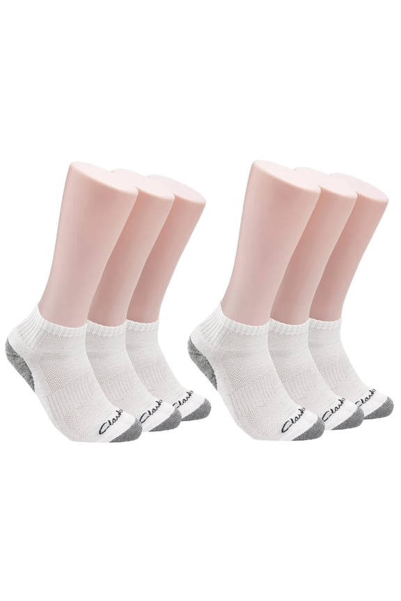 Men's Sport Half Cushion Low Cut Socks 6 Pair, White, Men's 7-12 Shoe