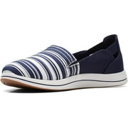 Clarks Mens Breeze Step Loafer 7 Navy/White Canvas