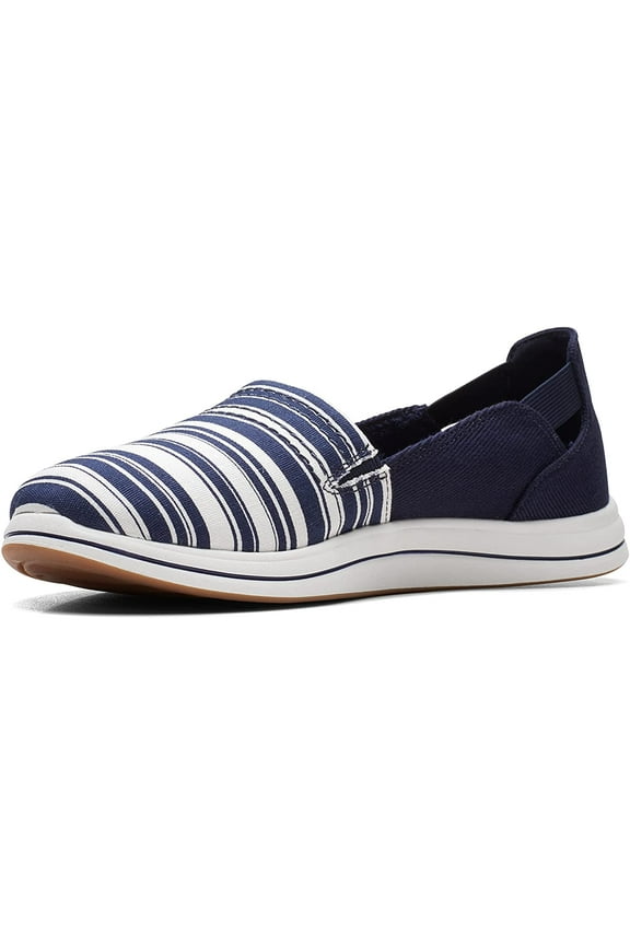 Mens Breeze Step Loafer 7 Navy/White Canvas