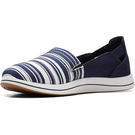 Clarks Mens Breeze Step Loafer 8 Navy/White Canvas