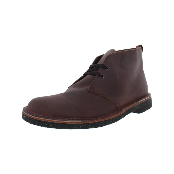 Clarks Mens Bushacre 3 Leather Lace-Up Chukka Boots Red 10 Medium (D)