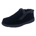 thumbnail image 1 of Clarks Mens Suede Leather Sherpa Lined Ankle Bootie Slipper JMH1952 - Removable Padded Insole - Indoor Outdoor House Slippers For Men (9 M US, Black), 1 of 1