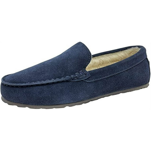 Clarks Mens Suede Moccasin Slippers Warm Cozy Indoor Outdoor Plush Faux