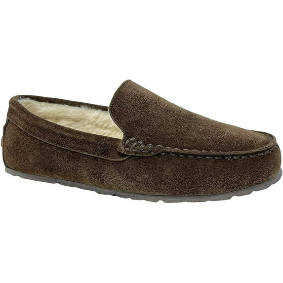 Clarks Mens Venetians Moccasin Faux Fur Lined Slipper JMH1638 (11, Dark Brown)