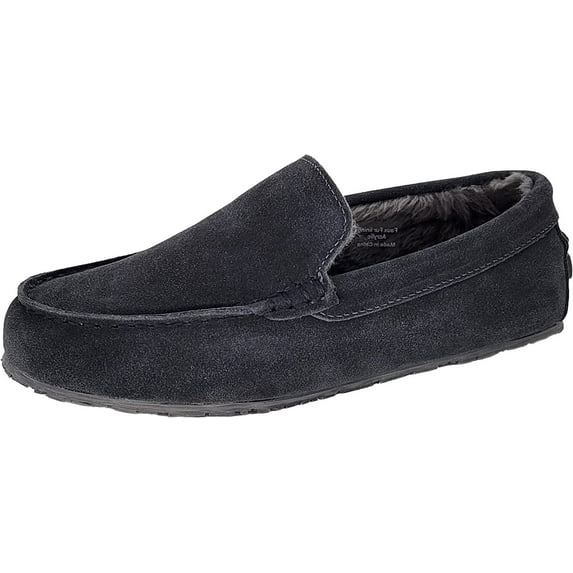 Clarks Mens Venetians Moccasin Faux Fur Lined Slipper JMH1638 (13 M US, DK Grey)