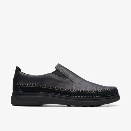 Clarks Mens Nature 5 Walk Black Combi Loafers,Slip-Ons