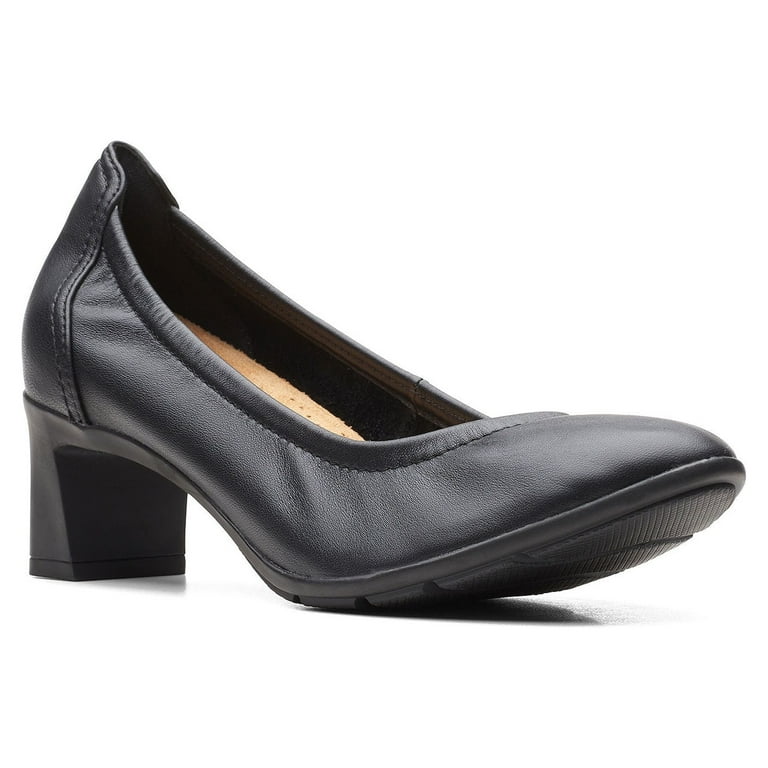 Clarks Of England Clarks Womens Neiley Pearl Block Heel Pumps BLACK 7 MEDIUM