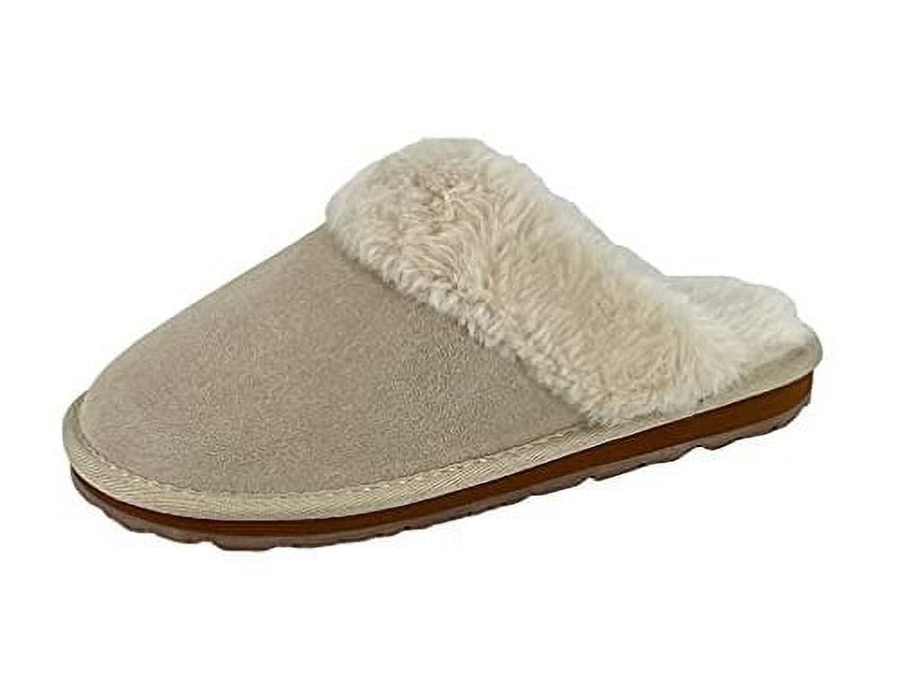 Clarks Women's Suede & Knit Scuff Slipper Mules – Cozy Indoor/Outdoor Comfort In Cinnamon Tan