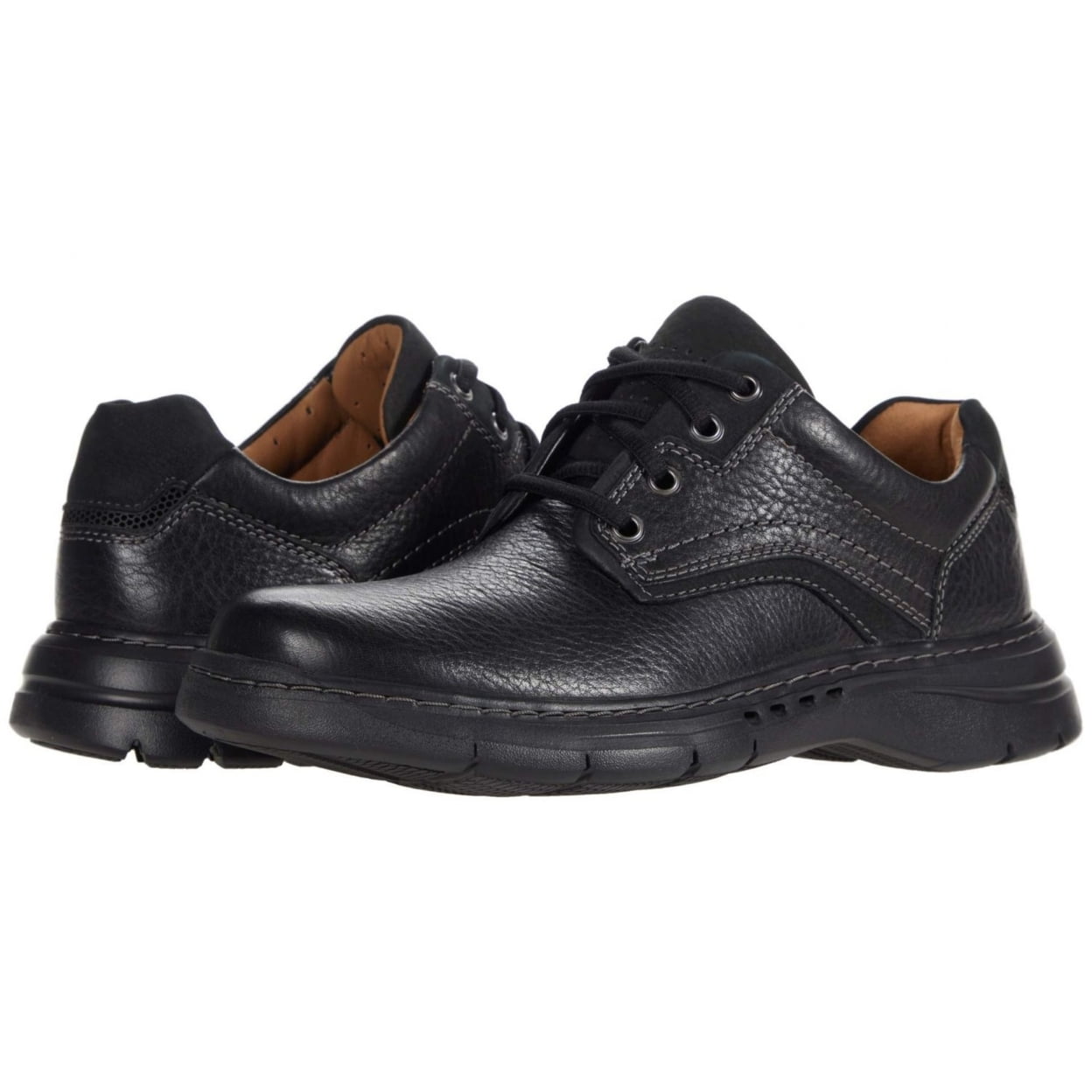 Clarks Un Brawley Pace BLACK LEATHER