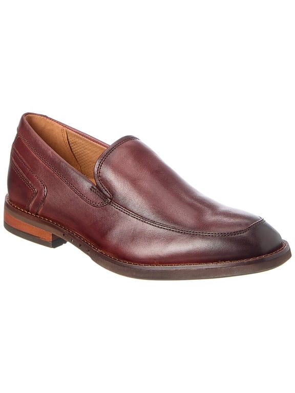 Un Hugh Step Leather Loafer, 9, Brown