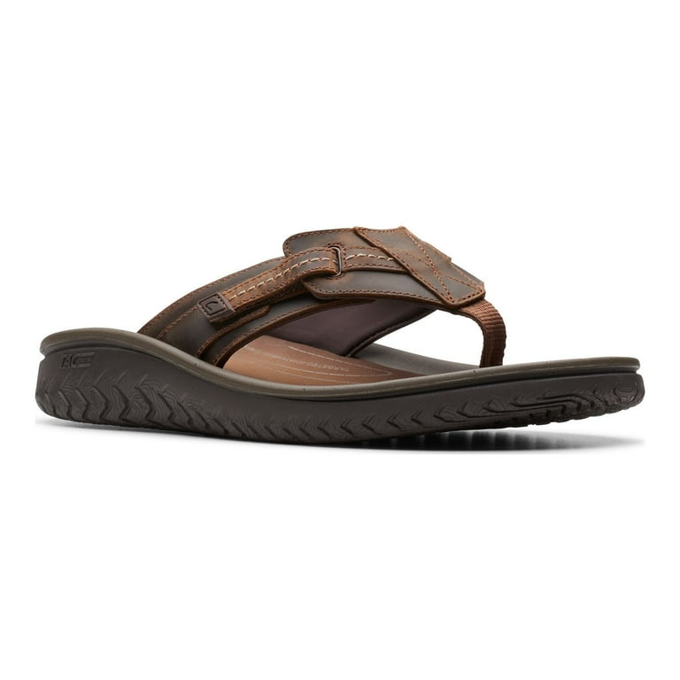 Clarks Wesley Sun Men s Leather Flip Flop Sandals Color Beeswax Size 14 Walmart