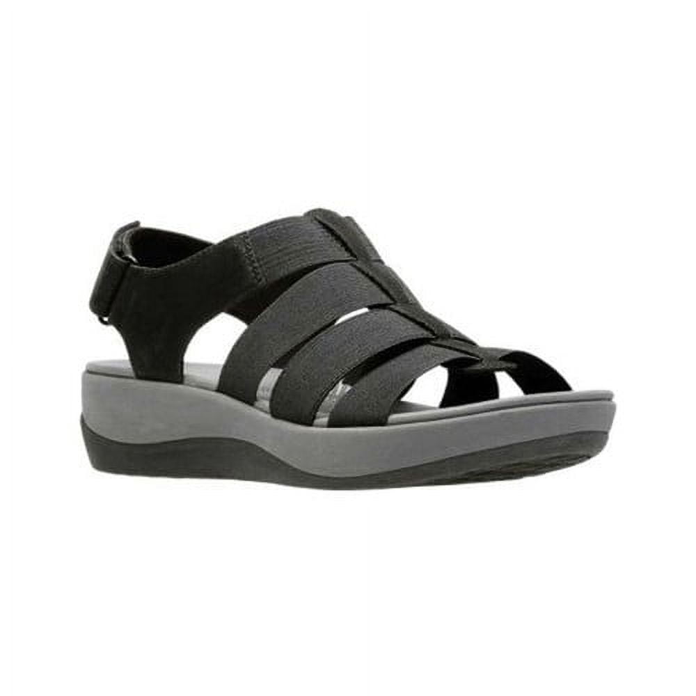 Clarks Women s Arla Shaylie Comfort Sandals Cushion Soft Tech Black Fabric 11 B M US Walmart