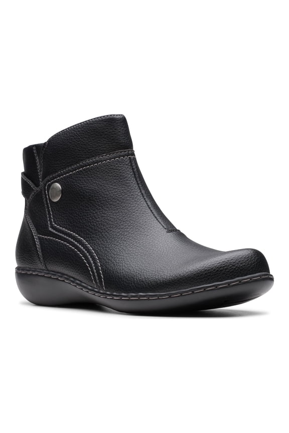 ® Ashland Mabel Women's Leather Ankle Boots Color: Black Tumbled Size: 7