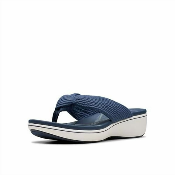 Clarks Women's Breeze Rae Erin Flip-Flop, Navy Textile, 7.5