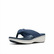 Clarks Womens Breeze Rae Erin Flip-Flop, Navy Textile, 7.5
