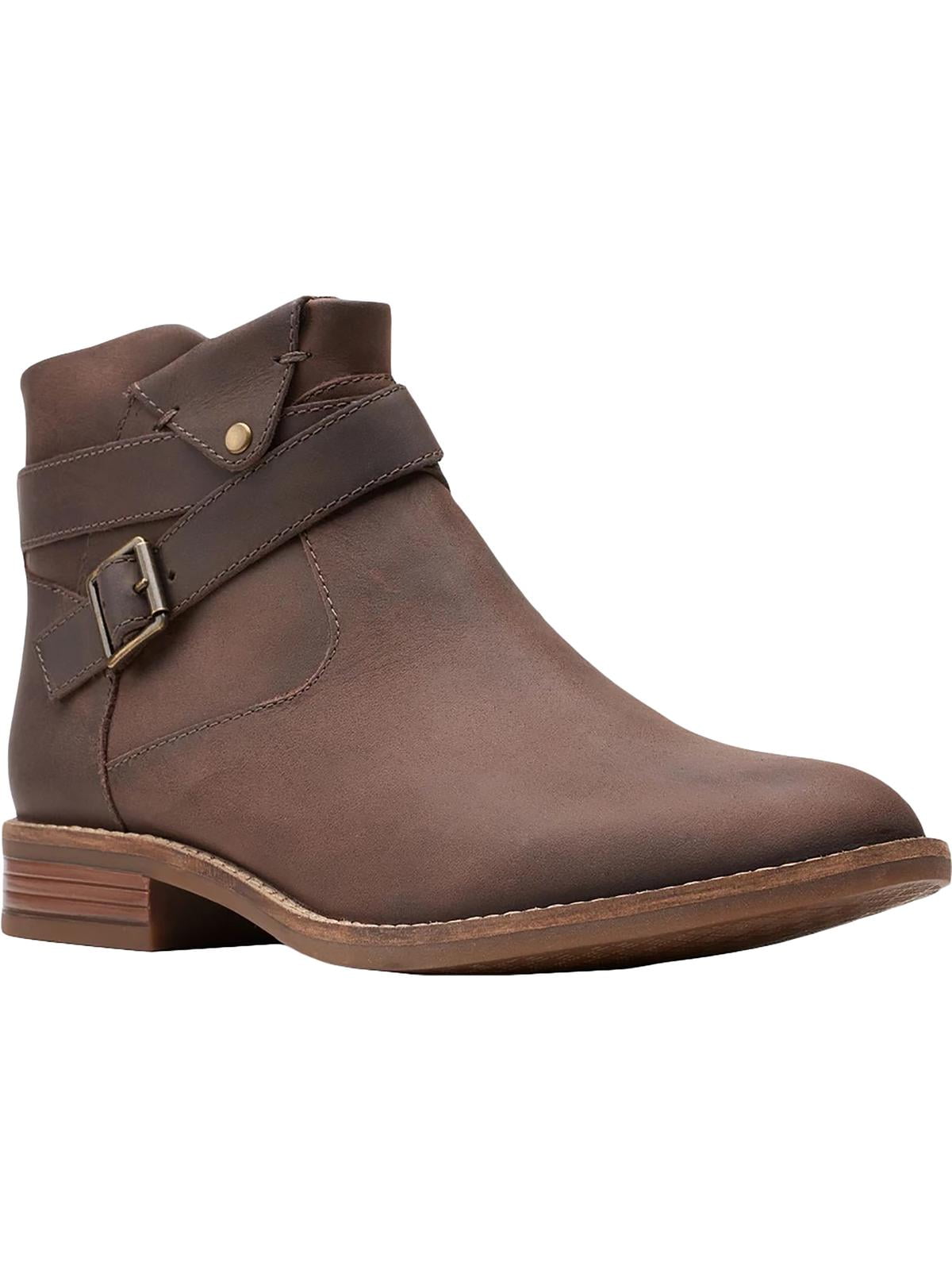 Clarks Women's Camzin Dime Ankle Boot Dark Brown Leather