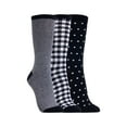 thumbnail image 1 of Clarks Women's Checkered Crew Socks 3 Pair, Black/Noir, Women's 4-10 Shoe, 1 of 1