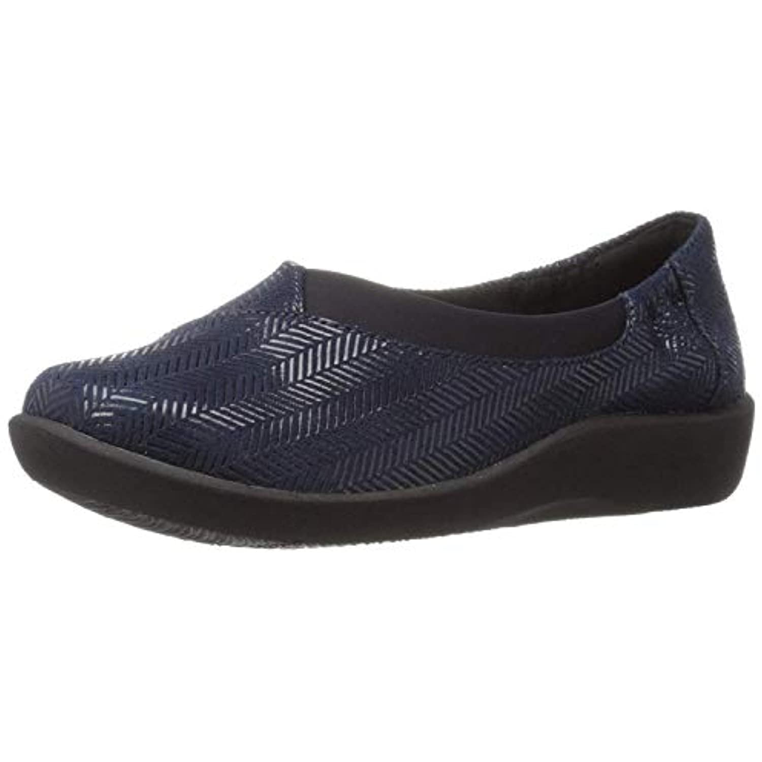 Clarks Women s CloudSteppers Sillian Jetay Flat Navy Combo Synthetic 8.5 M US Walmart