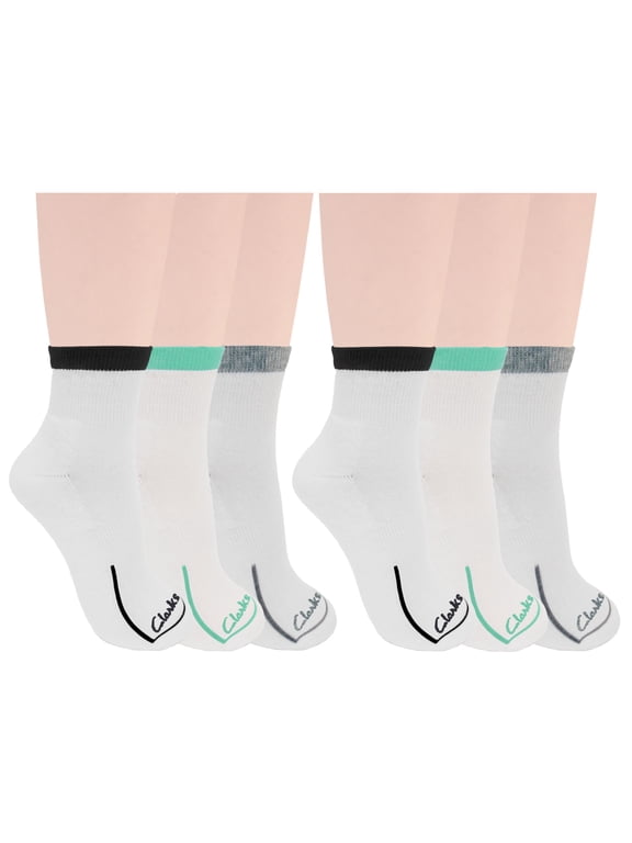 Women's Half Cushion Anklet Socks 6 Pair, White, Women's 4-10 Shoe