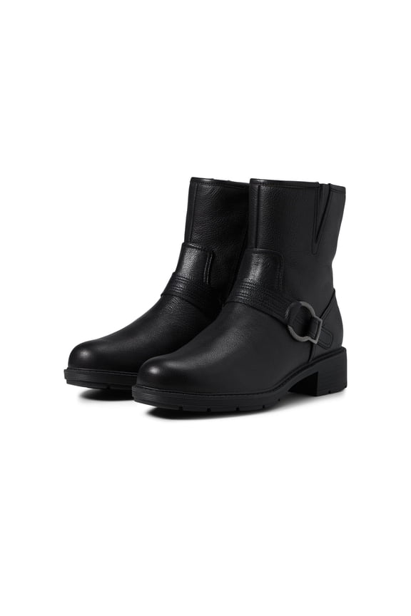 Women's Hearth Cross Mid Calf Boot, Black Leather, 8.5