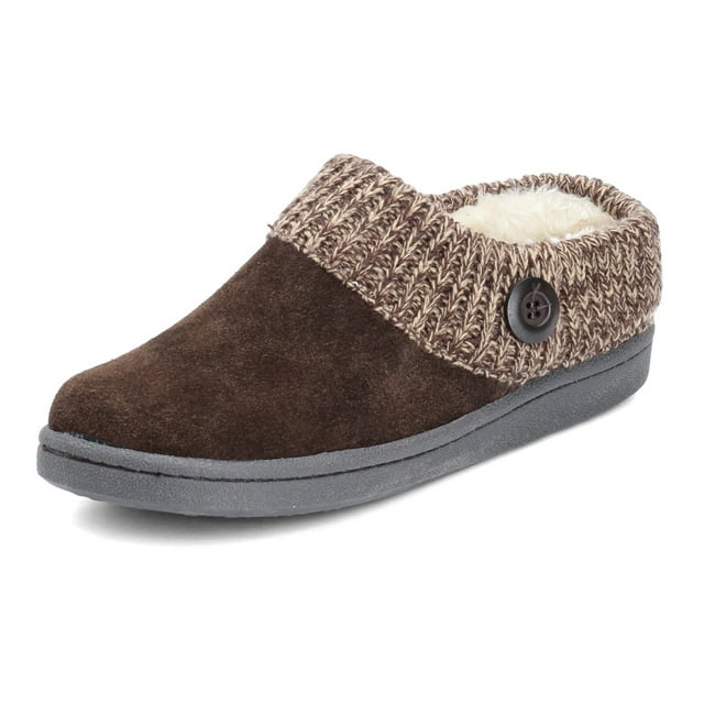 Clarks Women's Knit Scuff Slipper, Brown, 11 M US