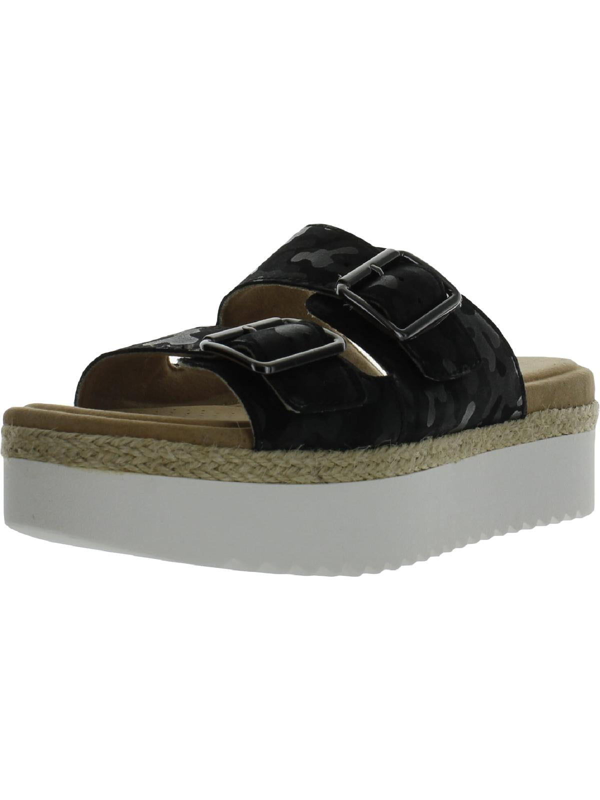 Clarks Women's Lana Beach Leather Double Strap Orhtolite Slide Platform