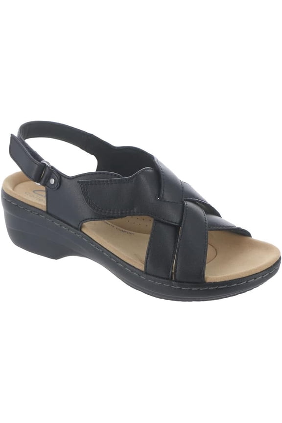 Women's Merliah Echo Heeled Sandal, Black Leather, 6.5 Wide