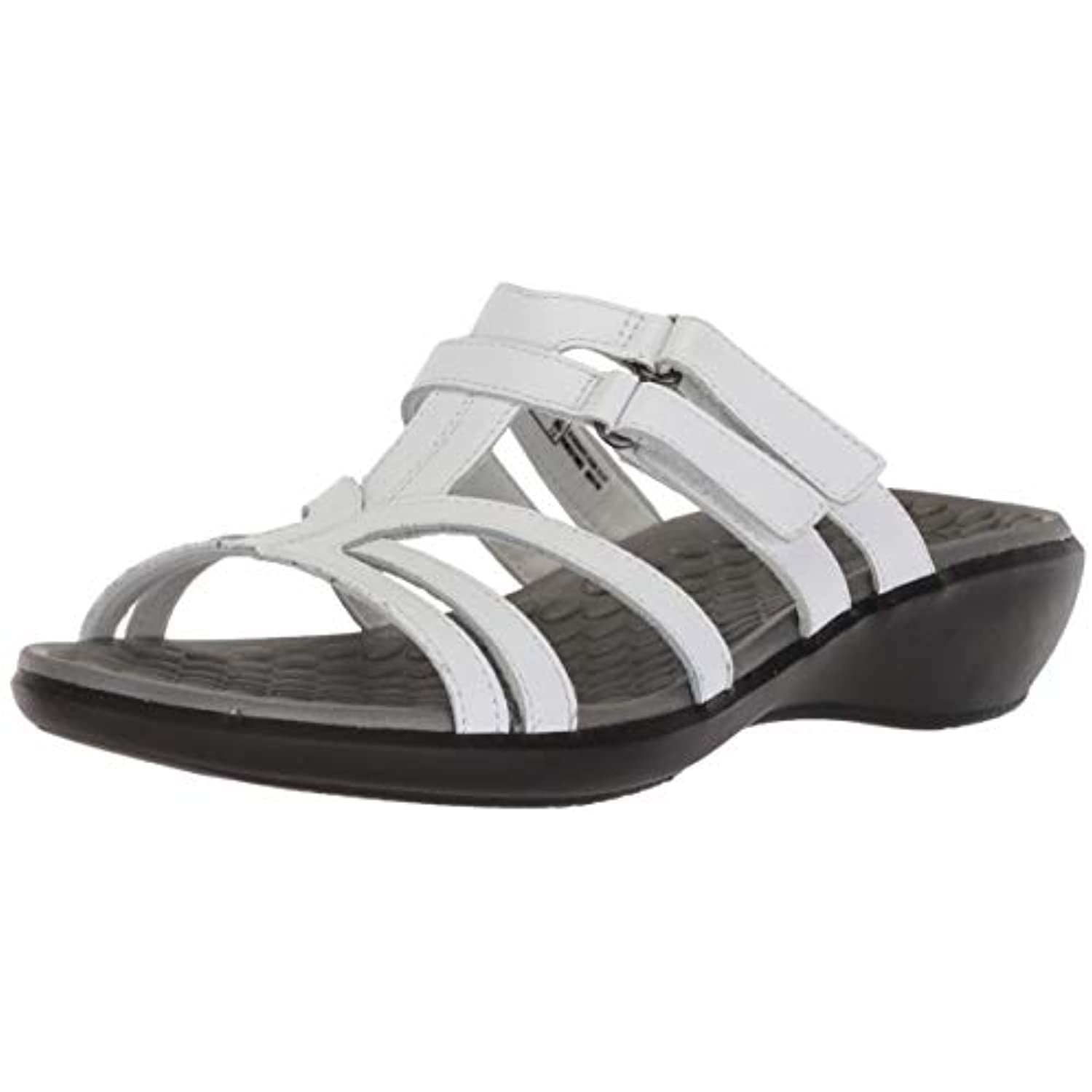 Clarks Women s Sonar Pilot Sandal White Leather 10 Medium US Walmart