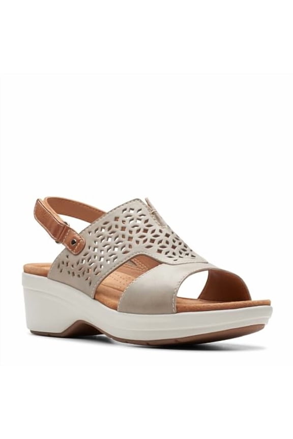 Women's Tuleah Sun Wedge Sandal, Stone Leather, 10 Wide