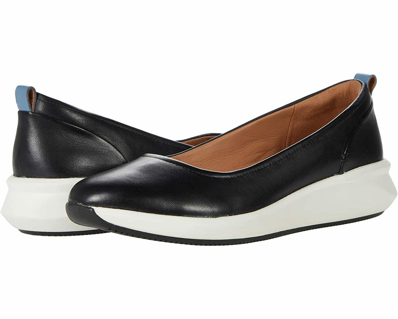 Clarks Women s Un Rio Vibe Wedge Lather Slip on Pumps Flat Shoes