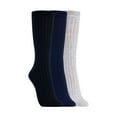 thumbnail image 1 of Clarks Women's Wide Rib Roll Top Crew Socks 3 Pair,Lt H.Grey/Navy Black, Women's 4-10 Shoe, 1 of 1